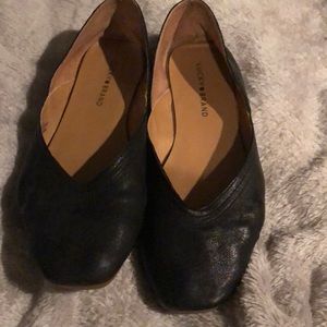 Lucky Brand Black Leather Ballet Flats